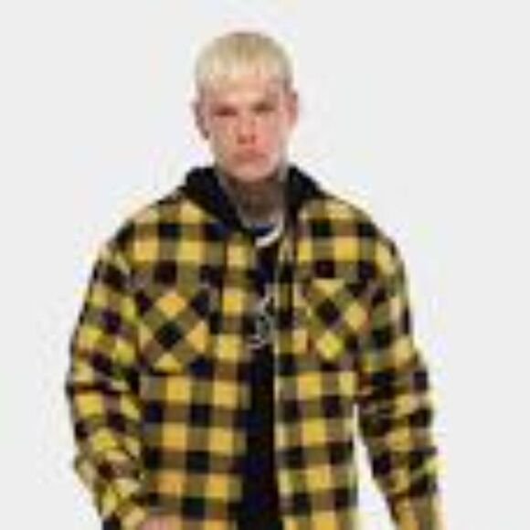 Saint Morta Assassin Hooded Flannel Yellow/Black Size S NWT - Picture 11 of 11